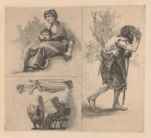 Tre forestillinger med menneskeskikkelser av Johannes Josephus Aarts