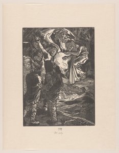 Macbeth og Banquo møter de tre heksene av Johannes Josephus Aarts