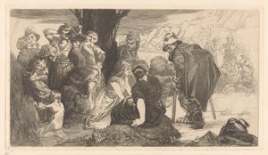 Menn, kvinner og barn ved et tre av Johannes Josephus Aarts