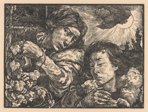 To kvinner ved en vinranke av Johannes Josephus Aarts