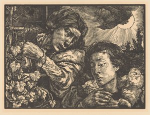 To kvinner ved en vinranke av Johannes Josephus Aarts