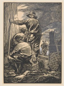 Fire arbeidere ved vannet av Johannes Josephus Aarts