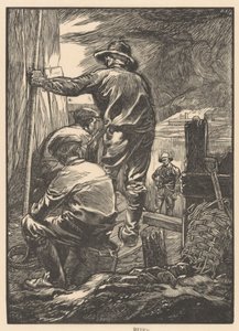 Fire arbeidere ved vannet av Johannes Josephus Aarts
