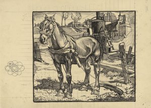 Arbeidshest, hviler av en påledriver av Johannes Josephus Aarts