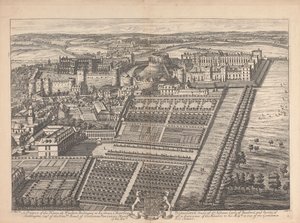 Et prospekt av huset i Windsor, som tilhører hans nåde Charles Beauclerck av Johannes Kip