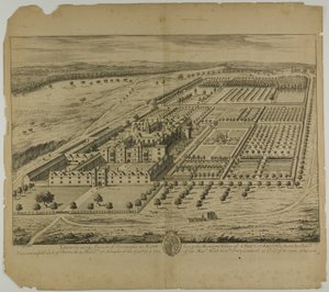 Knowle i Parish of Sevenoaks i Kent, plate 24 fra Britannia Illustrata av Johannes Kip