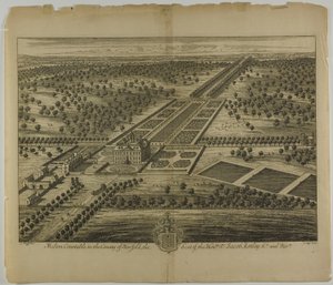 Melton Constable i fylket Norfolk, plate 51 fra Britannia Illustrata av Johannes Kip