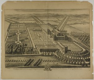 Wollaton Hall i County of Nottingham, plate 68 fra Britannia Illustrata