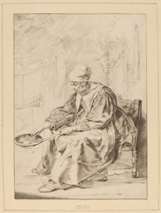 Pannekakekvinne, 1768. av Johannes Kornlein