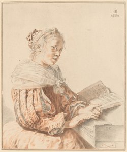 Ung jente ved tastaturet, 1767.