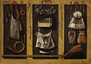 Stilleben med jaktutstyr, ca. 1660. av Johannes, Leemans