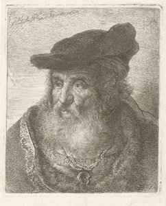 Portrett av en gammel mann med beret