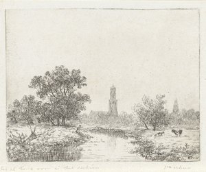 Utsikt over Utrecht(?) av Johannes Pieter van Wisselingh