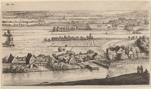 Landsby ved siden av en kanal av Johannes Ruisscher