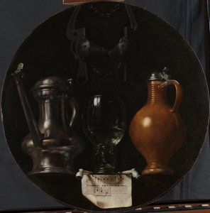 Emblematisk stilleben med flagg, glass, kanne og hodelag Emblematisk stilleben med flagg, glass, kanne og hodelag av Johannes Torrentius