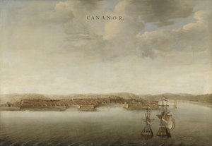 Utsikt over Cannanore på Malabarkysten i India, ca. 1662-3