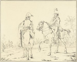 To franske kavalerister til hest av Johannes Vinkeles