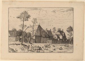 Skur med hytte av Johannes and Lucas van Doetechum after Master of the Small Landscapes
