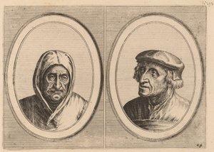 "Aecht Sonder-ziel" og "Heertje Al-te-mooy" av Johannes and Lucas van Doetechum after Pieter Bruegel the Elder