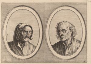 "Foockel Frons-muyl" og "Pietje Hard-loop" av Johannes and Lucas van Doetechum after Pieter Bruegel the Elder