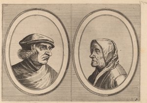 "Joris Ysegrim" og "Quastighe Jopje" av Johannes and Lucas van Doetechum after Pieter Bruegel the Elder