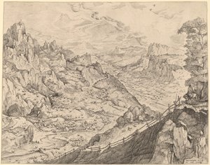 Stort alpelandskap av Johannes and Lucas van Doetechum after Pieter Bruegel the Elder
