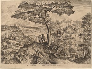 Soldater i hvile av Johannes and Lucas van Doetechum after Pieter Bruegel the Elder