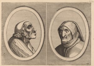 "Pater Muylaert" og "Mater Bille-bloots" av Johannes and Lucas van Doetechum after Pieter Bruegel the Elder