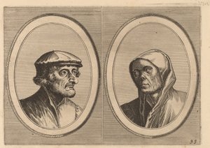"Voorsichtighe Krijn" og "Broentje Spaer-potter" av Johannes and Lucas van Doetechum after Pieter Bruegel the Elder