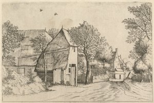 Landsbyvei med Draw Well av Johannes and Lucas van Doetechum after the Master of the Small Landscapes