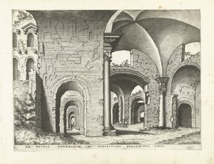 Utsikt over badene til Diocletian romerske ruiner, 1561 (serietittel)