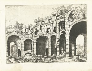 Gezicht op een amfitheater waarschijnlijk het Colosseum Romeinse ruïnes, 1561 (series title)   1365294   no       norwegian Successfully Translated  Original: Fruitstilleven Translat: Fruitstilleven 1386197 no norwegian Successfully Translated Original: La