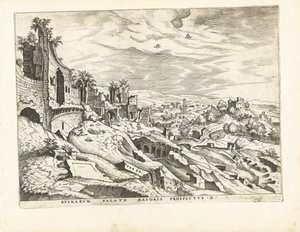 Andre utsikt over Palatinerhøyden i Roma Romerske ruiner, 1561 (serietittel)
