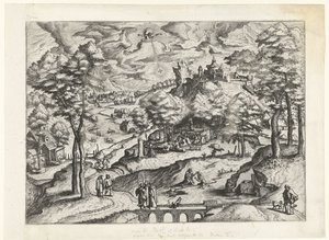 Landskap med Kristi dåp Landskap med kristne historier (serietittel) av Johannes of Lucas van Doetechum