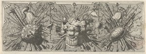 panopli. Frise med romerske våpen, øvre del Panoplia sev armamentarium... (serietittel)