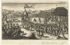 Nederlandske representanter dukker opp foran Koxinga av Johannes van Baden