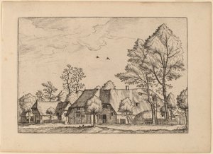 Stor gård med trekkbrønn av Johannes van Doetechum, the Elder and Lucas