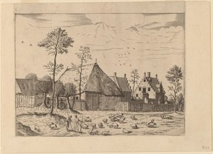 Skur med hytte av Johannes van Doetechum, the Elder and Lucas