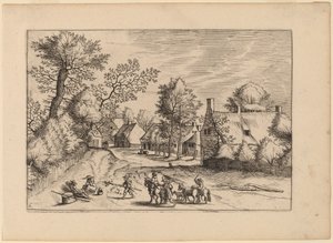 Landsbyveien av Johannes van Doetechum, the Elder and Lucas