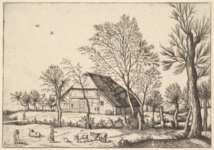 Gård, fra De små landskapene, 1559-61. av Johannes van Doetecum I