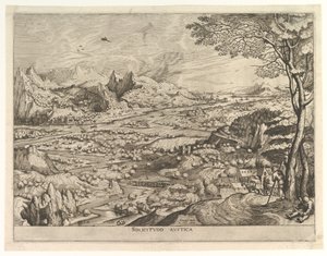 Rustic Solicitude Solicitudo rustica fra The Large Landscapes, ca. 1555-56. av Johannes van Doetecum I