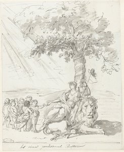 Folkets regjering etablert, dekorasjon på Amstelveld, 1795 Det nye provisoriske styret (tittel på objekt) av Johannes van Dregt (rejected attribution)