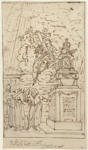 Figurer ved et begravelsesmonument av Johannes van Dregt