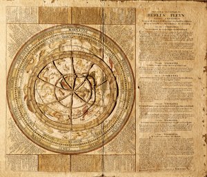 Himmelsk planisfære laget av den nederlandske kartografen Johannes van Keulen (1654-1715). Stjernebildene er representert og en mobil sirkel gjør det mulig å følge stjernenes posisjon i henhold til måneden i året. Barcelona. Barcelona maritime museum