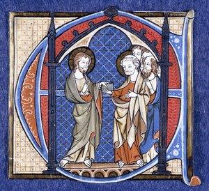 Kristus presenterer misjonen til St. Peter, ca. 1320 av Johannes von Valkenburg