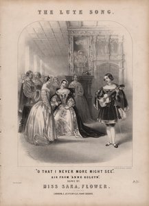 Lutesangen fra Anna Bolena av Donizetti (farge litho)