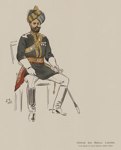 Offiser 2nd Bengal Lancers (farge litho)