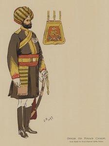 Offiser 5th Punjaub Cavalry (farge litho) av John (after) Charlton