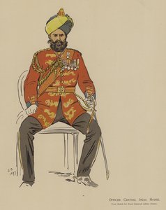 Offiser Central India Horse (farge litho)