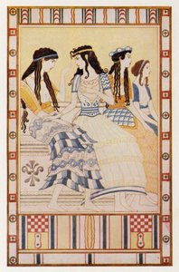 Ladies of the Minoan Court (farge litho) av John (after) Duncan